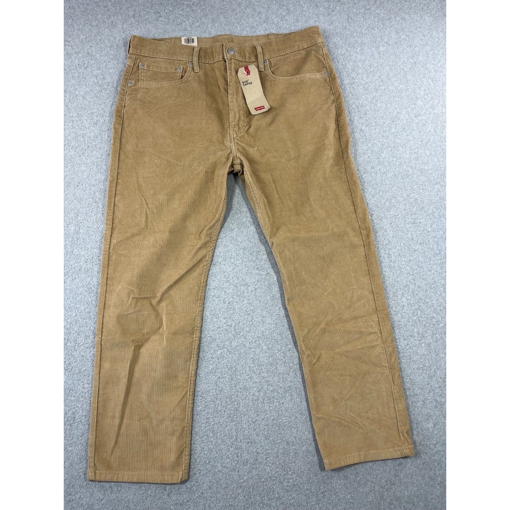 Levis 502 Corduroy Jeans Mens 38x30 Brown Classic Tapered Fit Stretch Twill